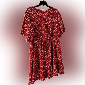 Cute slip-on plus size dress with tie in front